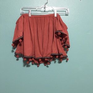 Japna off the shoulder cropped flowy blouse